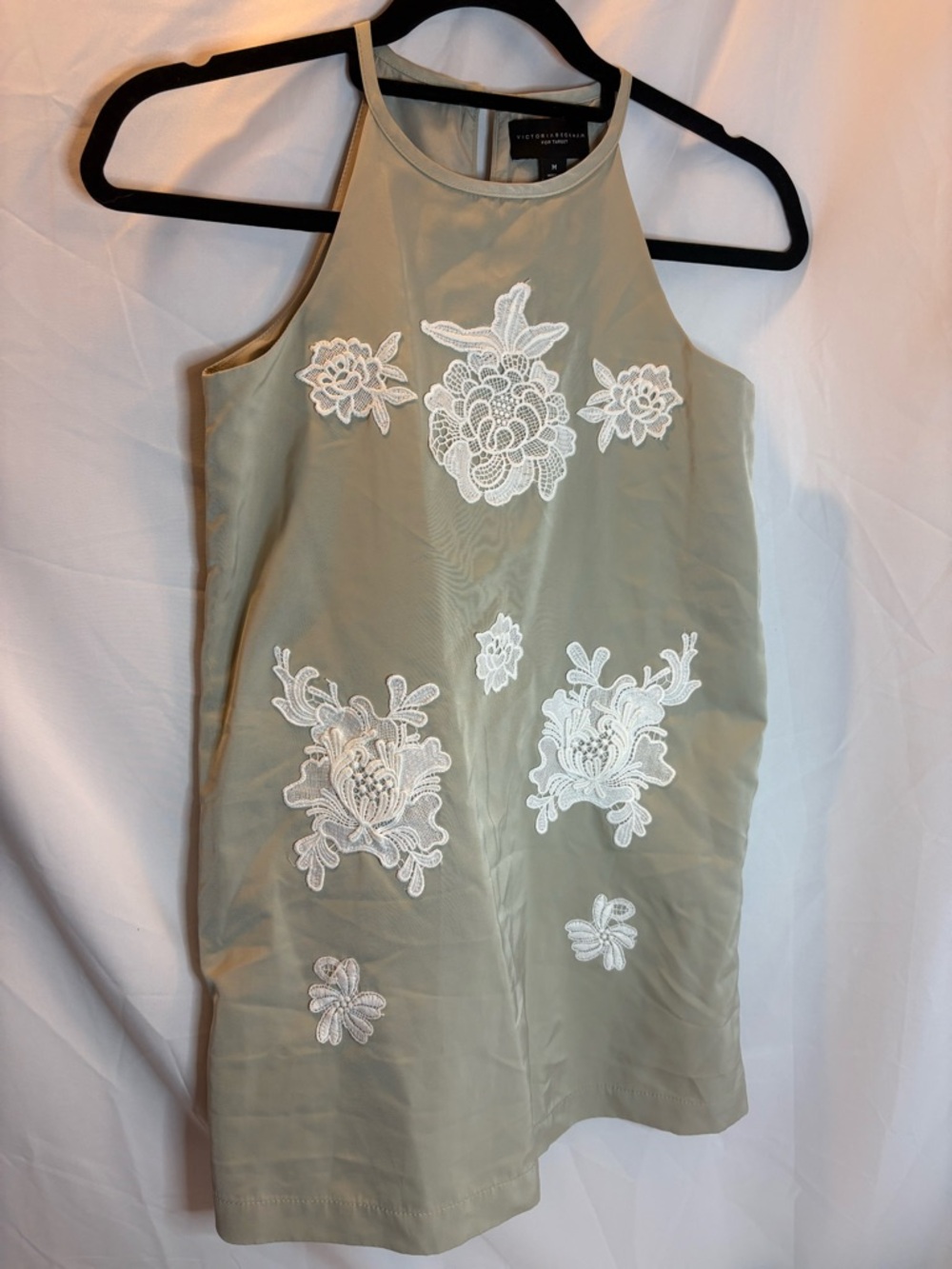 Victoria Beckham for Target Olive Top with White Lace Appliqué
